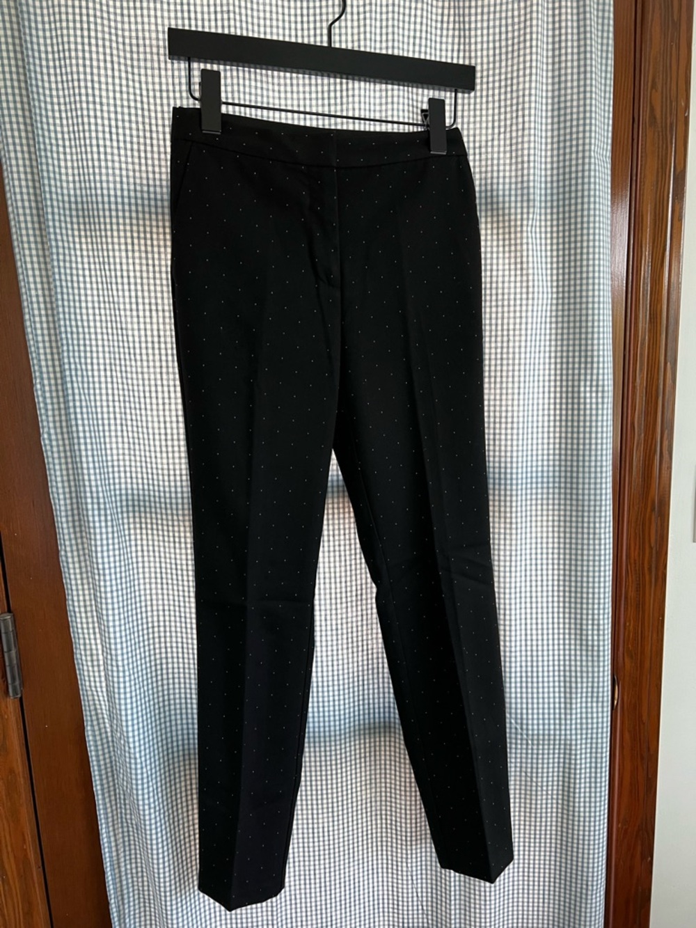 Zara Black Basic Elastic Waistband Pants with Subtle Stitch Detail